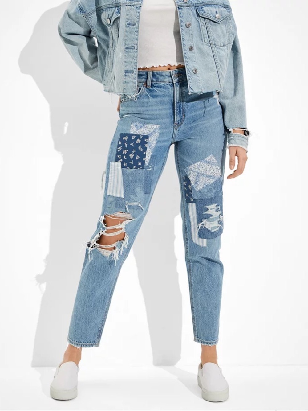5/$25 American Eagle Patched Mom Straight Jean 8